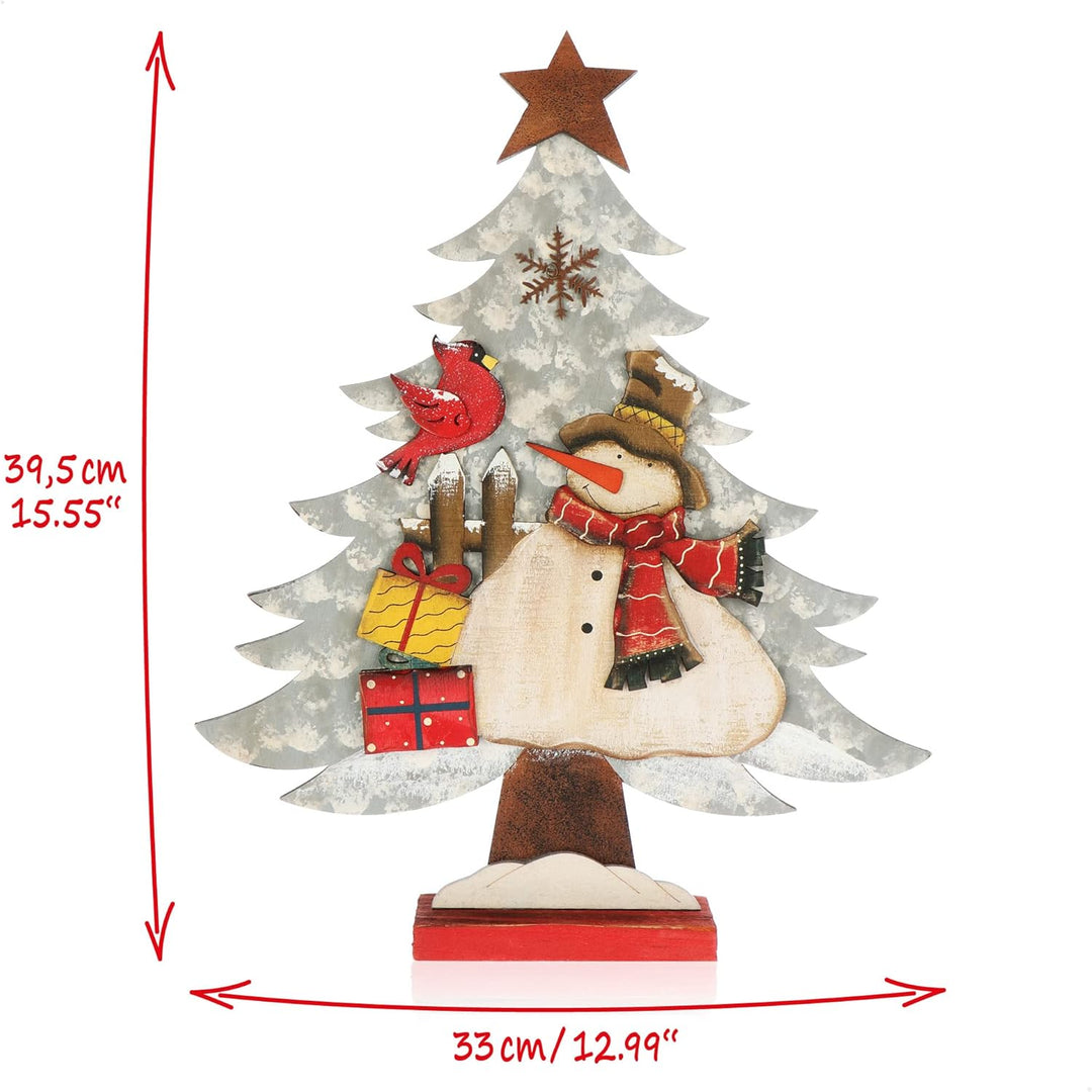 com-four® Dekorativer Aufsteller für Weihnachten - Weihnachtlicher Tannenbaum aus Holz - Weihnachtsb