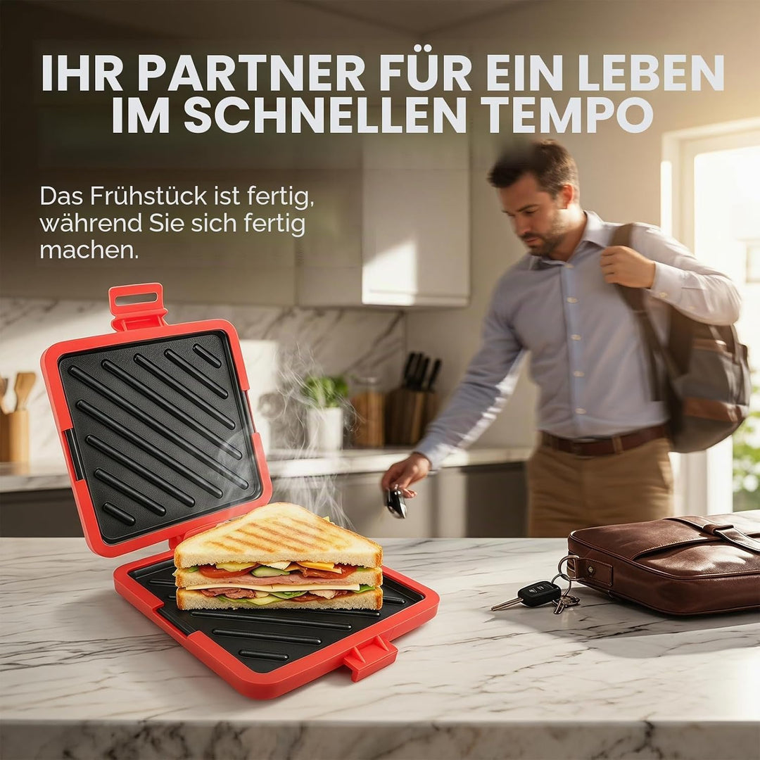 DASIAUTOEM Sandwichmaker, Quadratische Platten, RockStone Steinbeschichtung Antihaft, Für Sandwiches