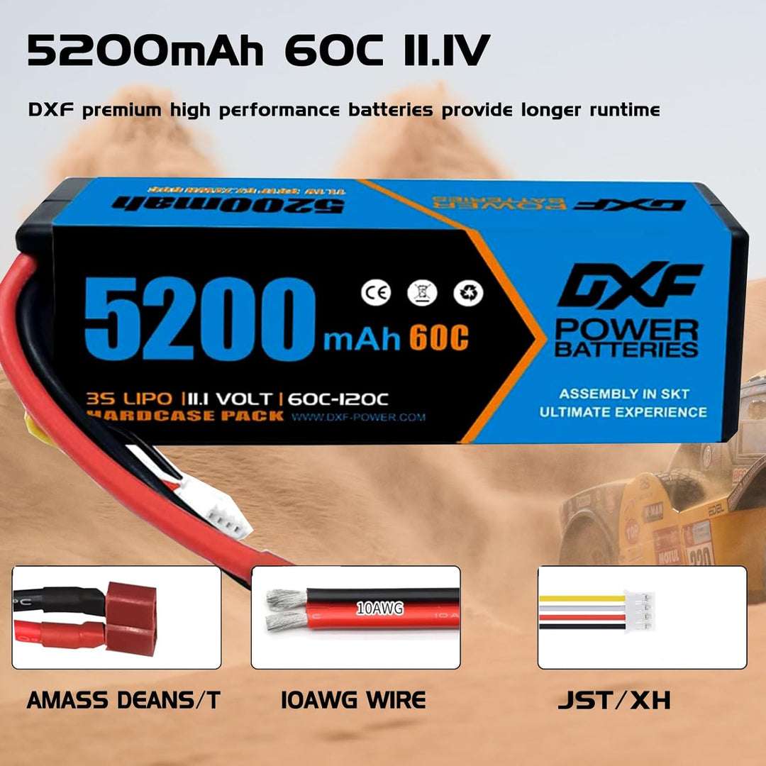 DXF 3S Lithium-Batterie, 5200mAh, 11.1V, 60C, RC-Batterie, mit Deans-Anschluss für ferngesteuertes A