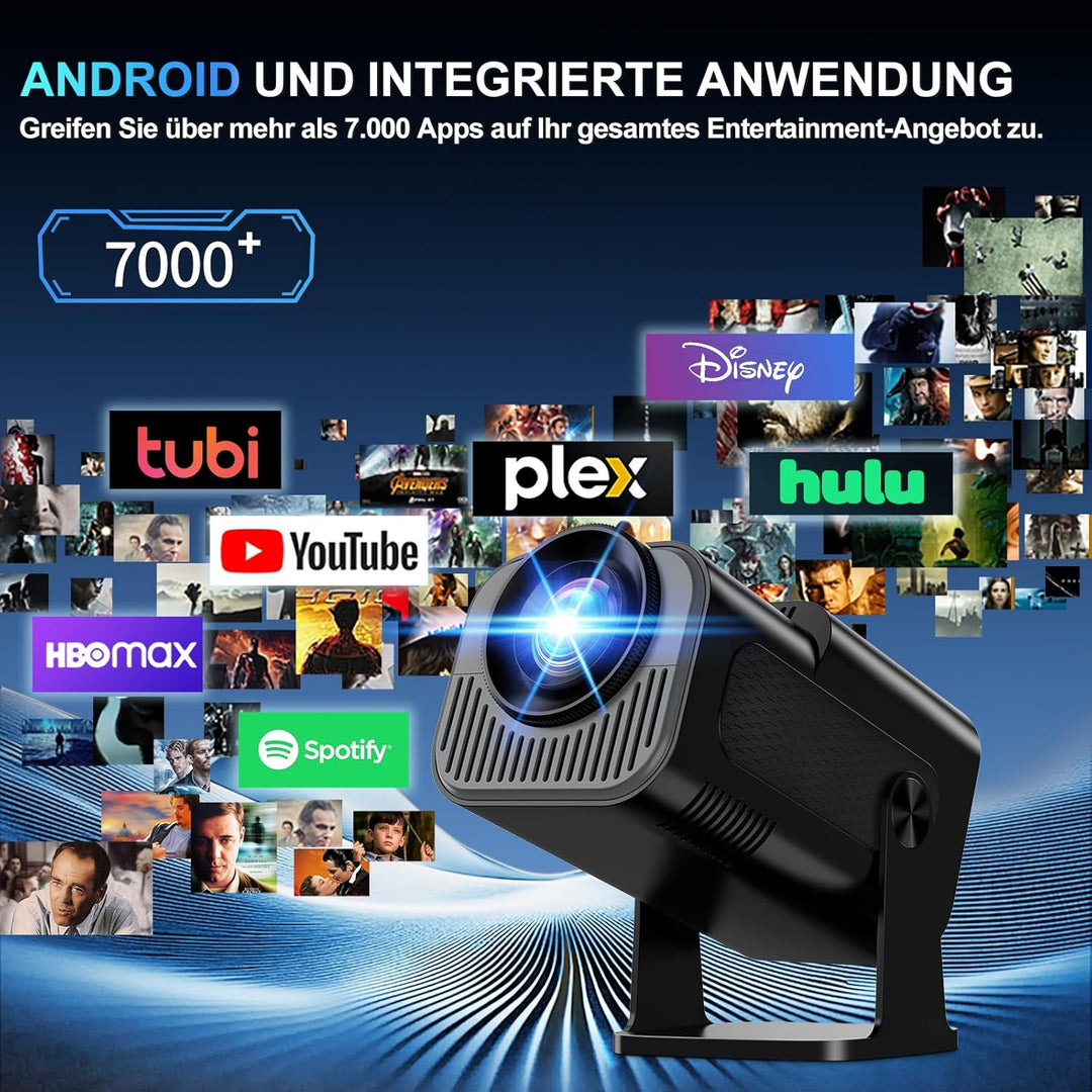 Mini Beamer 4K Full HD 1080P [2026 Modell] Projektor Tragbarer mit WiFi 6 und Bluetooth 5.2 & 270° D