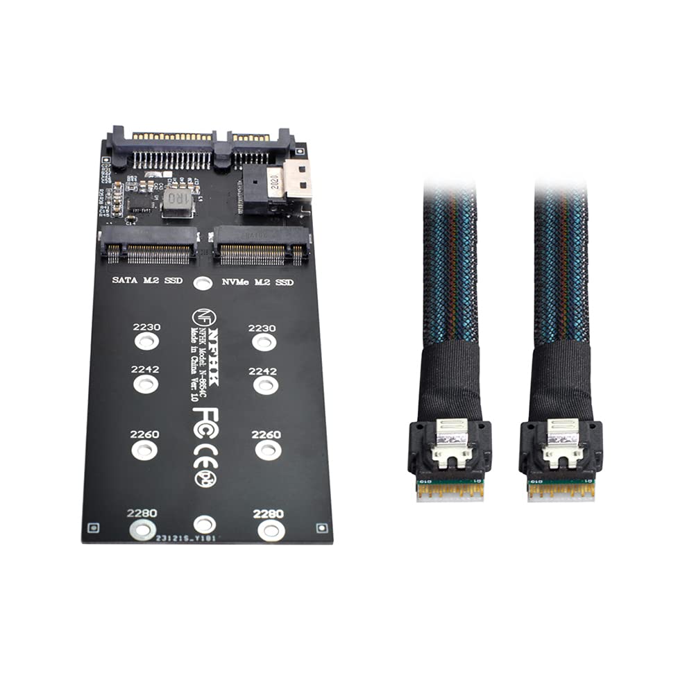 NFHK SFF-8654 Kabel & Karte U2 Kit NGFF M-Key auf Slimline SAS NVME PCIe SSD SATA Adapter für Mainbo