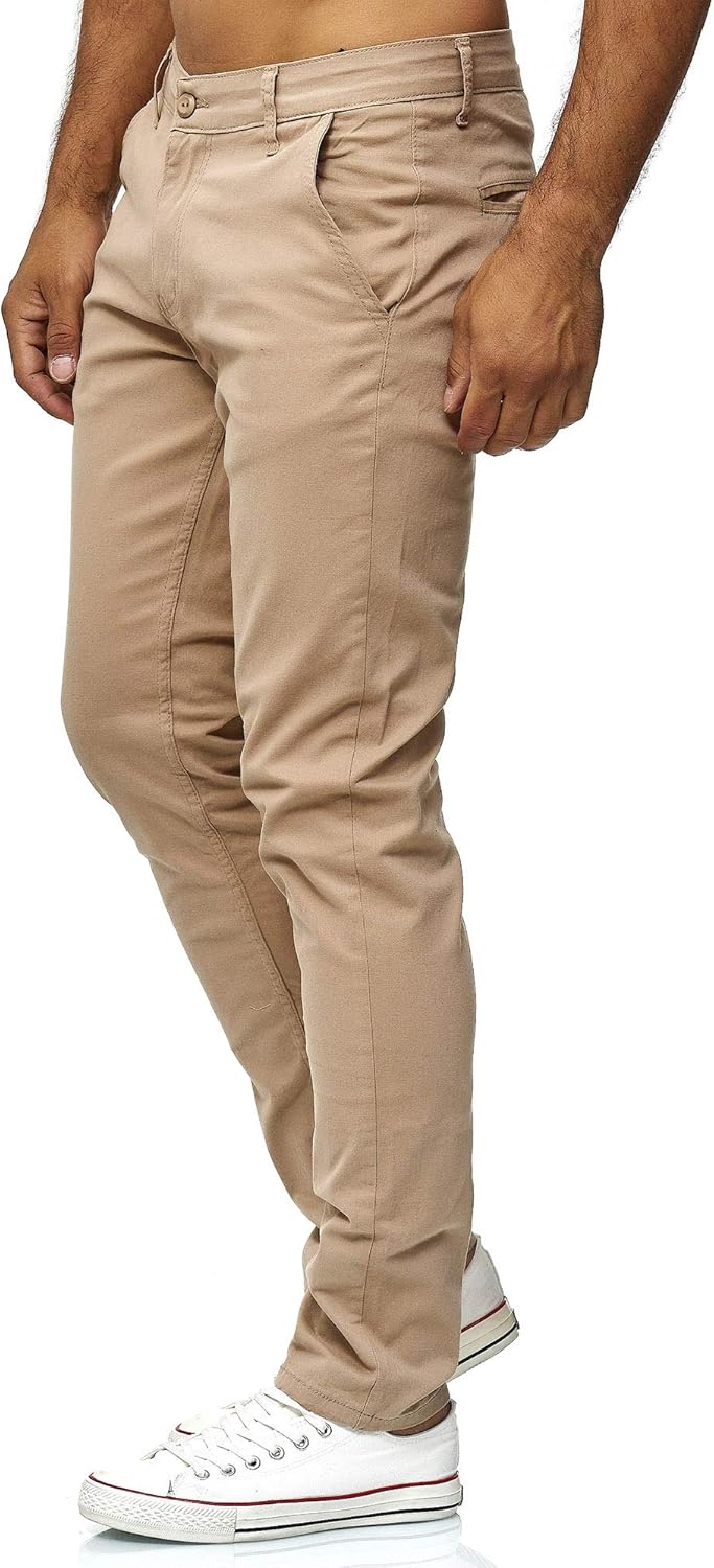 Elara Herren Chino Hose Slim Fit Stretch Chunkyrayan 29W / 34L Beige, 29W / 34L Beige