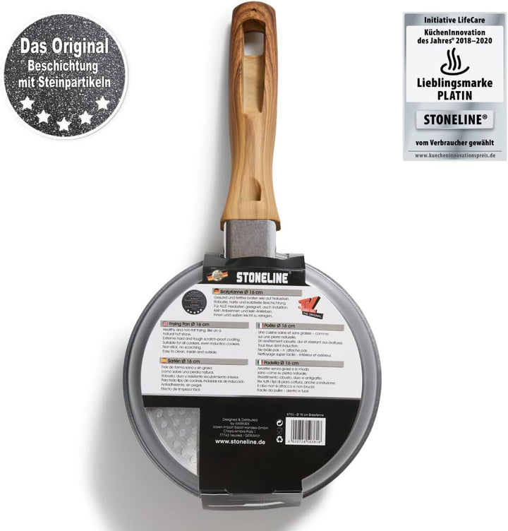 STONELINE Back to Nature Bratpfanne, 16 cm, antihaftbeschichtete Pfanne mit echten Steinpartikeln, a