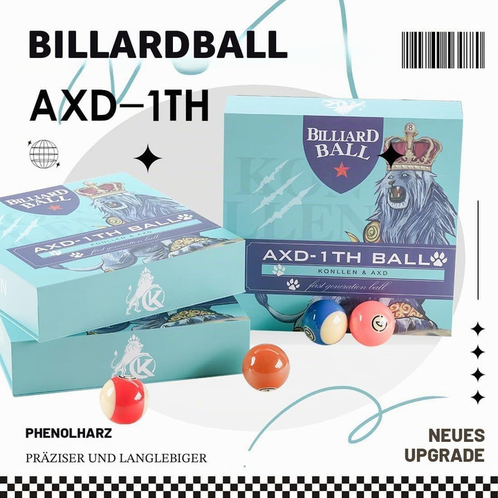 KONLLEN Phenolic Resin Billiard Balls Set 2-1/4'' Regulation Size Tournament Pool Balls Set Pool Tab