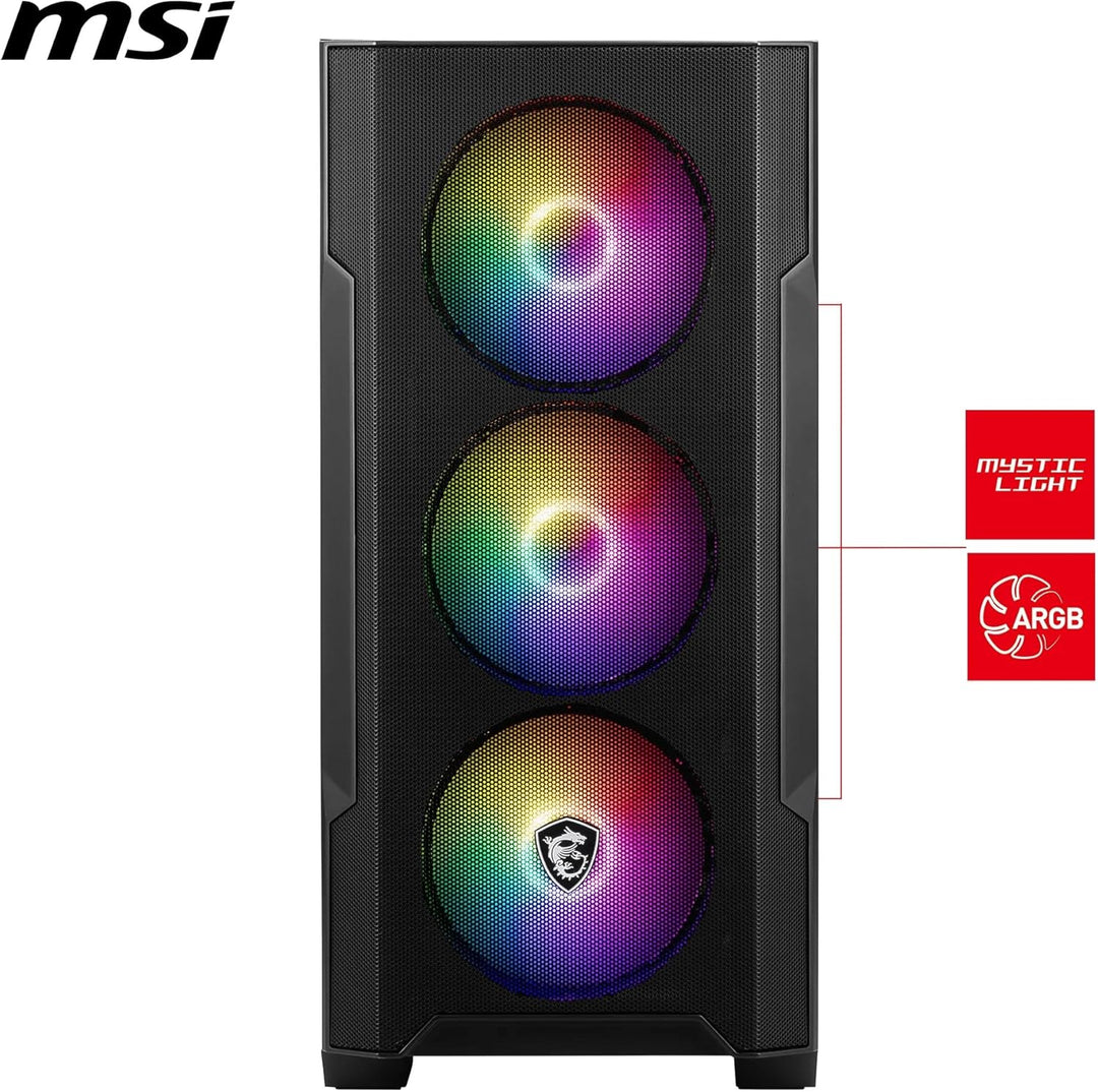 MSI MAG FORGE M100R Mini-Tower PC-Gehäuse, gehärtetes Glas, unterstützt Micro-ATX & Mini-ITX, Mesh-F