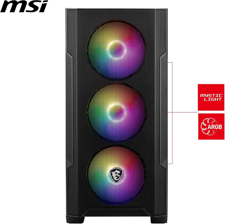 MSI MAG FORGE M100R Mini-Tower PC-Gehäuse, gehärtetes Glas, unterstützt Micro-ATX & Mini-ITX, Mesh-F