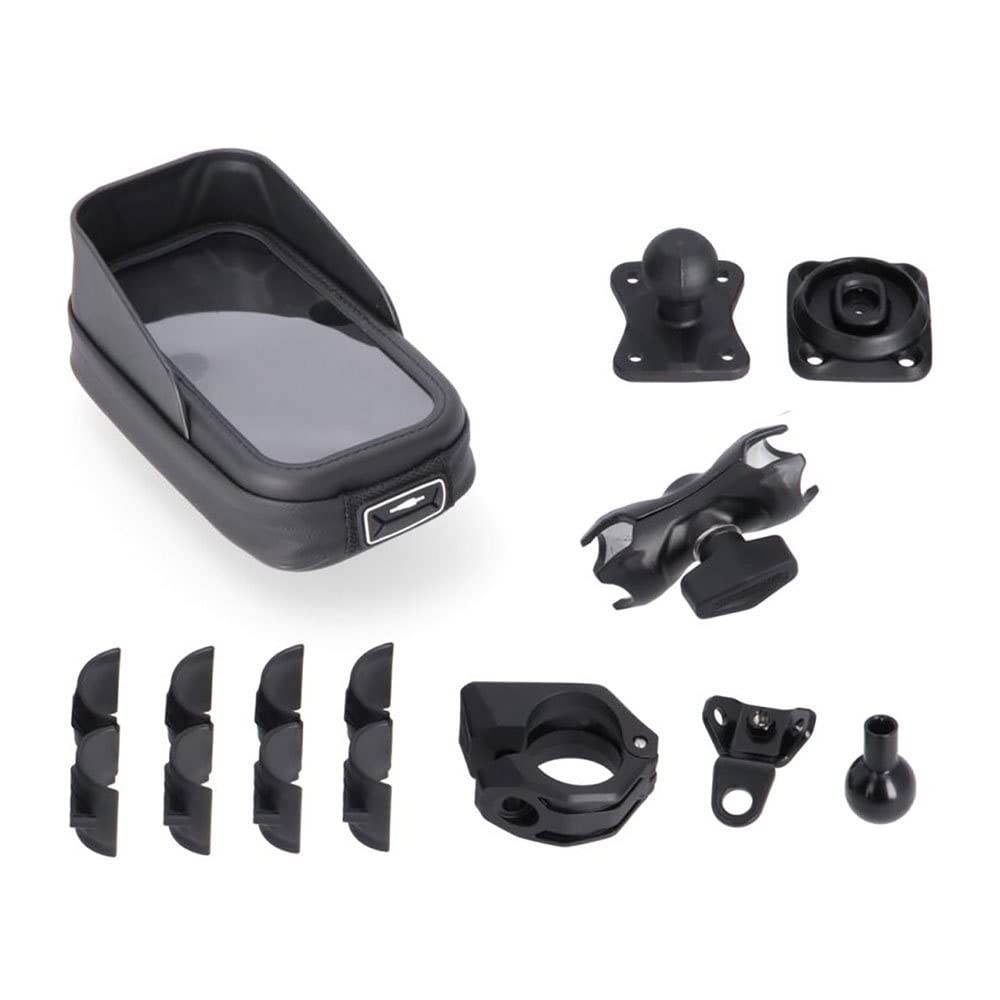 SW-Motech Universal Navi-Kit mit Phone Case - Inkl. 2" Klemmarm. Für Lenker/Spiegelgewinde.