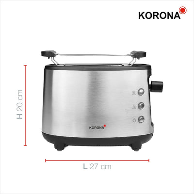 Korona 21304 Single-Toaster Ein-Scheiben-Toaster Hochwertiges Edelstahlgehäuse Brötchenaufsatz Krüme