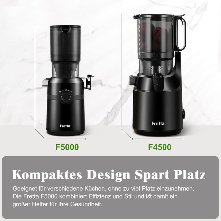Entsafter Gemüse und Obst Testsieger,Fretta 200W Entsafter Slow Juicer,Entsafter Elektrisch,108-mm F
