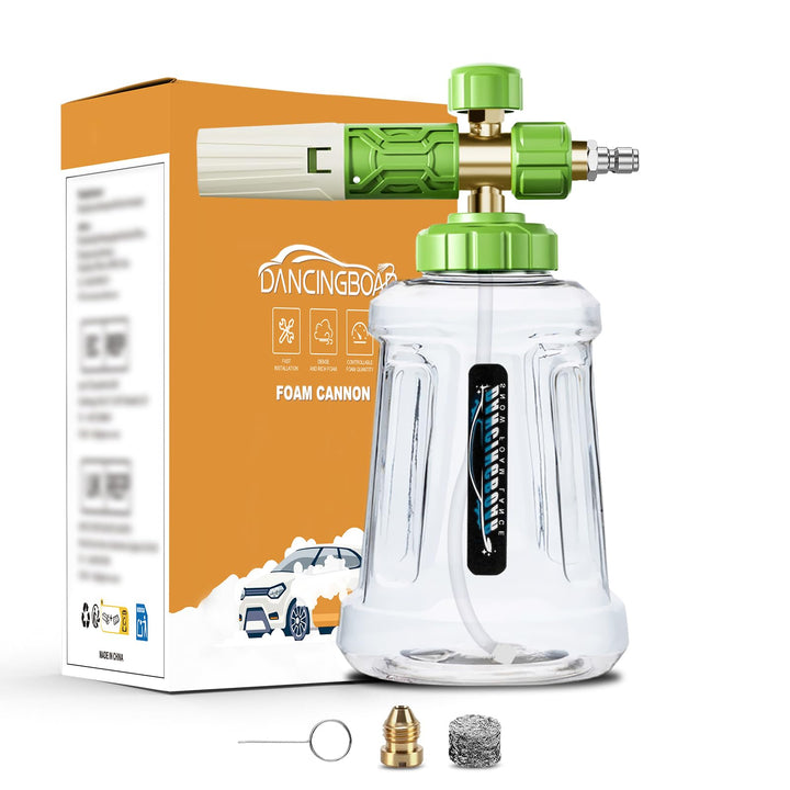 Schaumkanone Schneeschaumlanze, 1L Einstellbare Schaumlanze Schaumdüse mit 1/4 Schaumkanone Einstell