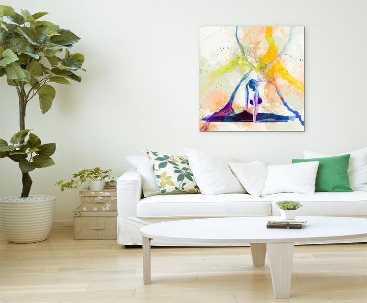 Yoga II 60x60cm Wandbild SPORTBILD Aquarell Art tolle Farben von Paul Sinus