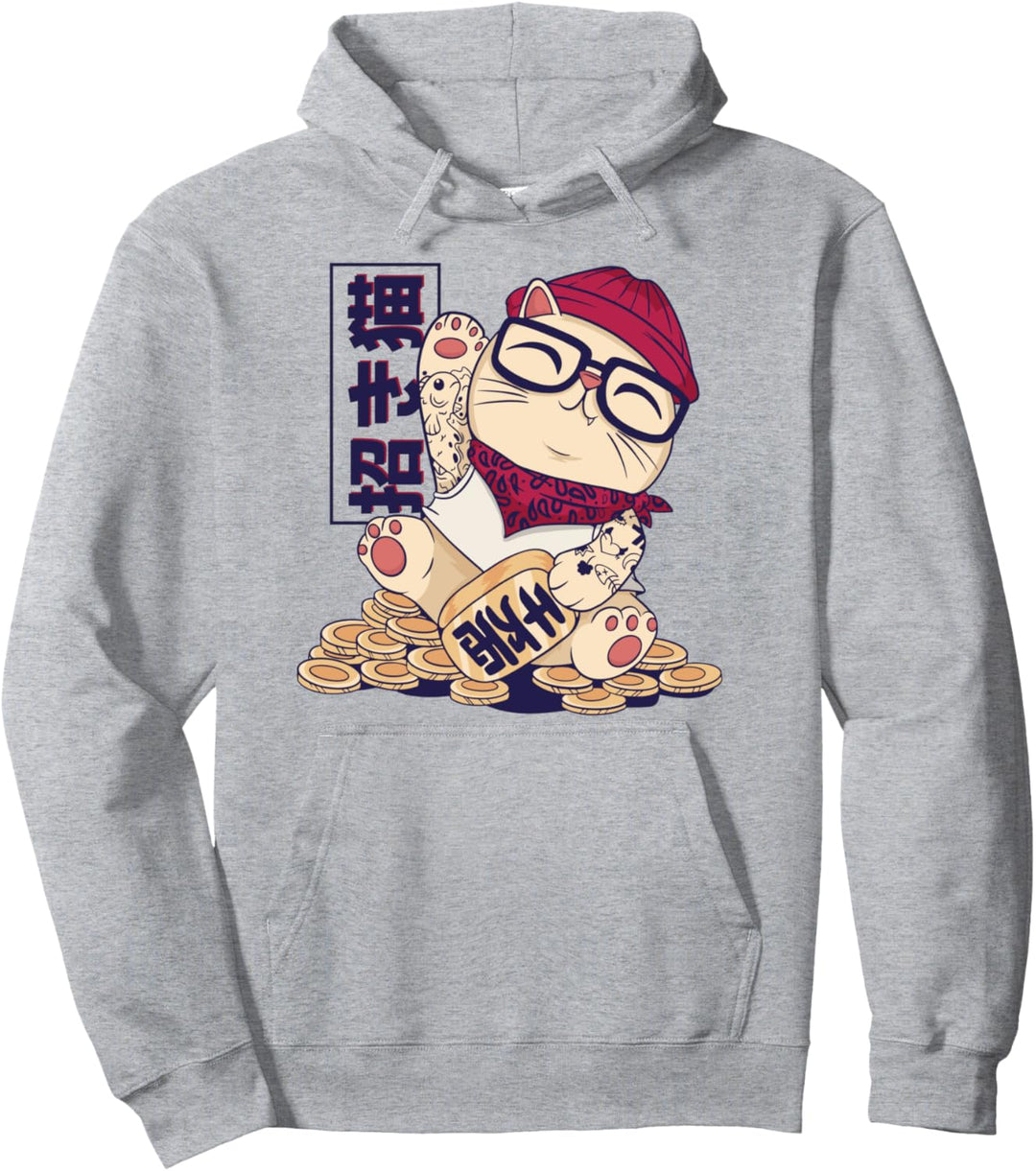 Cool Luck Kitty Japan Japanisch Pullover Hoodie