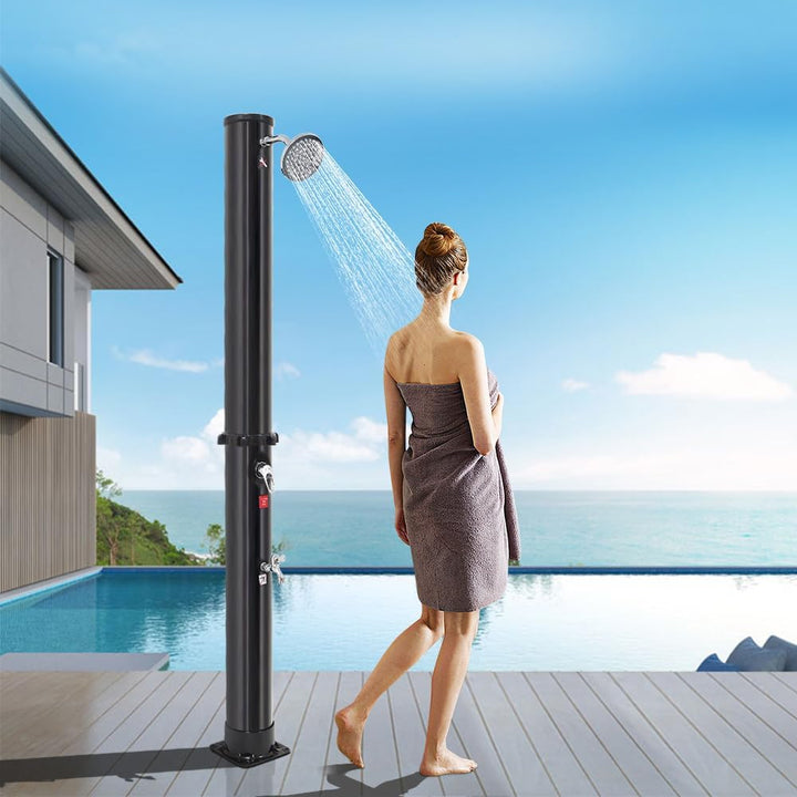 Kedia Gartendusche, Solar-Duschsäule, Aussendusche für Strand und Pool, Duschkopf um 180 ° drehbar (