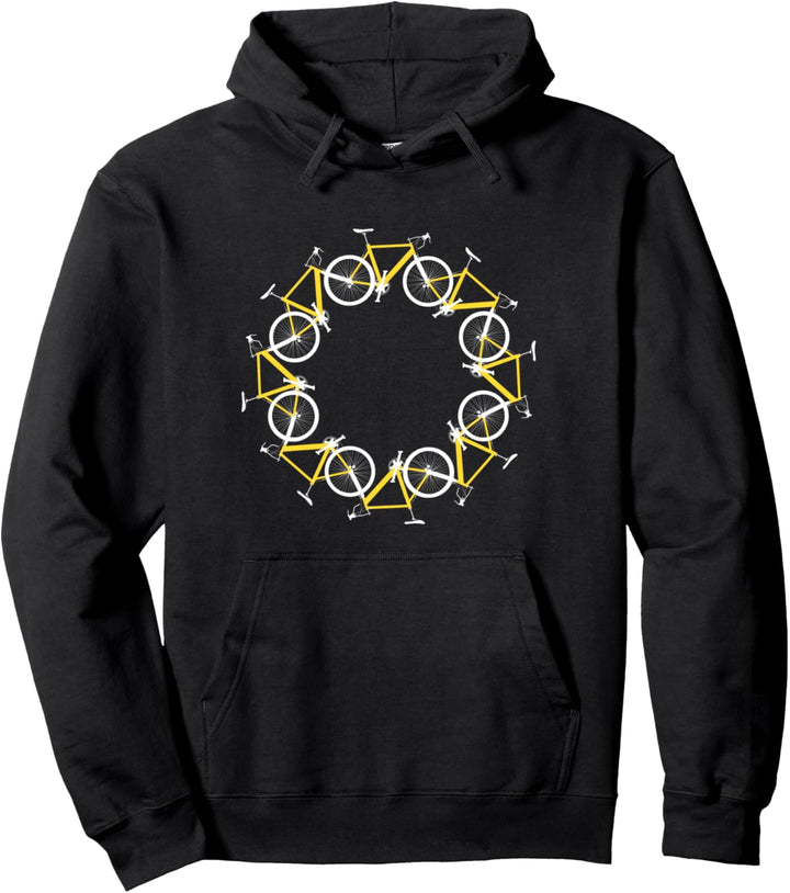 Bicycle Mandala Illustration - Unique Cool Cycling Pullover Hoodie