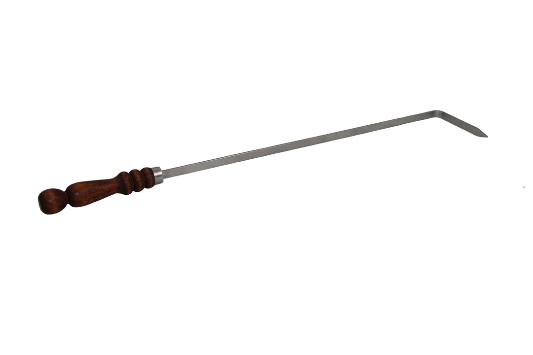 Edler Edelstahl Feuerhaken Schürhaken mit Holzgriff 60cm 1,2cm 3mm stark für Utschak Uchag Feuerofen