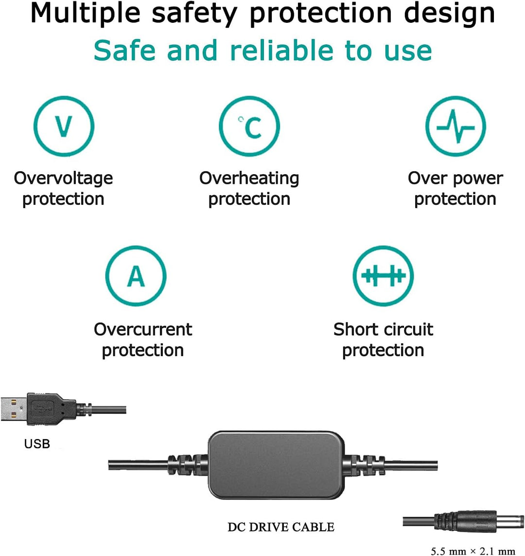 Raeisusp 5V USB Adapter Kit Kabel DC 8.4V ACK-E6 + DR-E6 LP-E6 LP E6 Völlig Decodierte Dummy Batteri