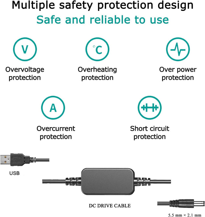 Raeisusp 5V USB Adapter Kit Kabel DC 8.4V ACK-E6 + DR-E6 LP-E6 LP E6 Völlig Decodierte Dummy Batteri