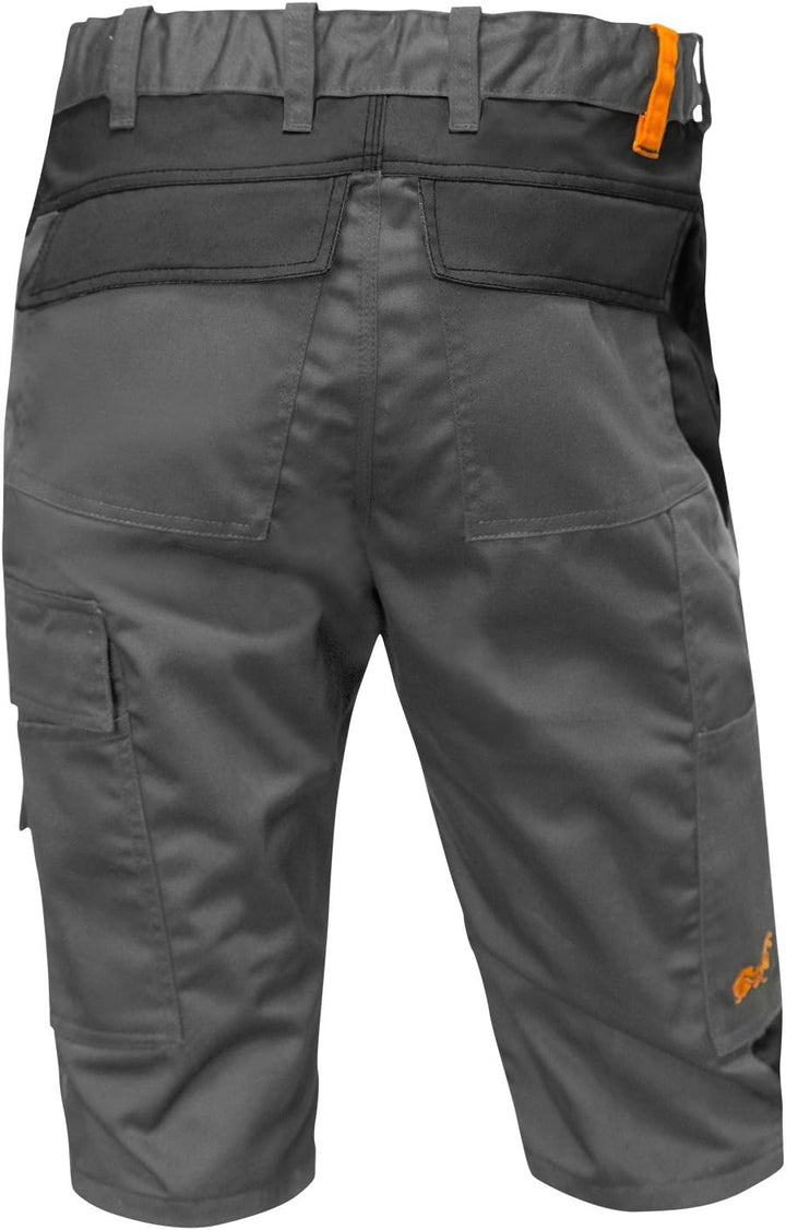 strongAnt Shorts Stretch Berlin Pro Herren Sommer Arbeitshose kurz Cargo Outdoor Grau-Shwarz-Weiss 4