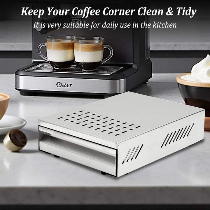 Kaffeesatz Abschlagbehälter, Sudschublade für Kaffeesatz, 36 x 28 x 10 cm Kaffee Abklopfbehälter, Su
