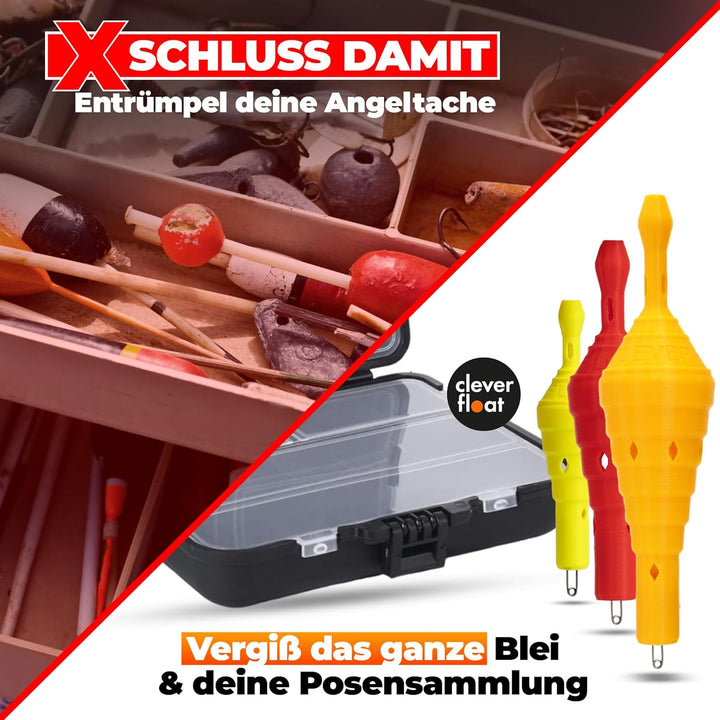 Angelposen Set ohne Blei – Posen mit AirControl-System | Schwimmer Angeln mit verstellbarem Anbisswi