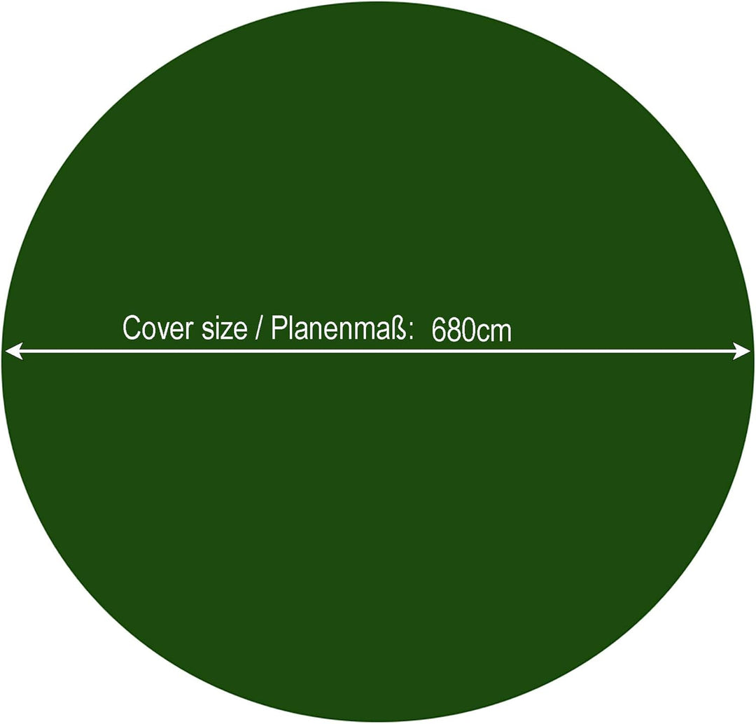 QUICK STAR Poolabdeckung Rund für 550-600 cm Pools | Planenmass Ø 680 cm | Grün | Sommer & Winter Po