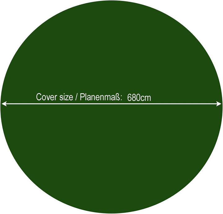 QUICK STAR Poolabdeckung Rund für 550-600 cm Pools | Planenmass Ø 680 cm | Grün | Sommer & Winter Po
