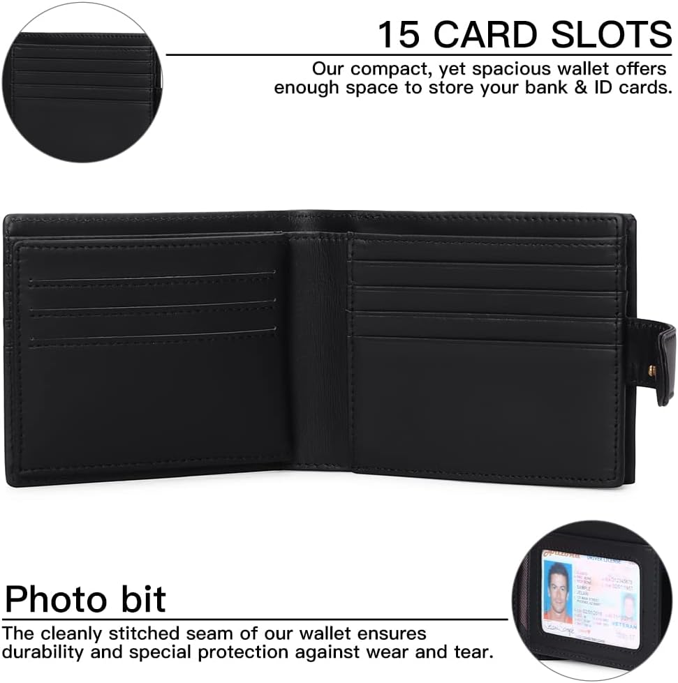 GAEKEAO Geldbörsen Herren Geldbörse aus echtem Leder Geldbörse mit RFID-Schutz Bifold Wallet, Geldbö