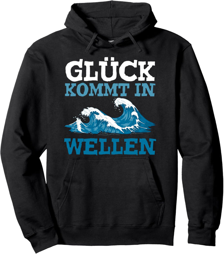 Glück kommt in Wellen Kitesurfen Pullover Hoodie