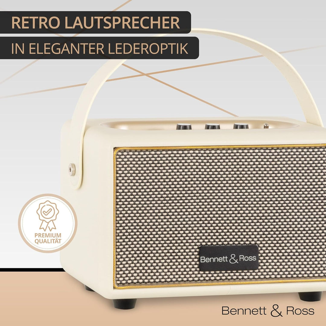 Bennett & Ross BB-820CW Blackmore Junior Version 2020 - Retro Bluetooth Lautsprecher in Lederoptik m
