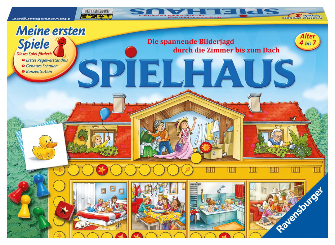 Ravensburger 21424 - Spielhaus - Kinderspielklassiker, spannende Bilderjagd für 2-4 Spieler ab 4 Jah