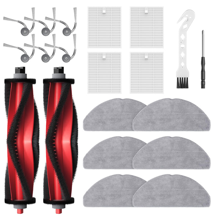 20 Stück Zubehör Ersatzteile für Roborock Q7 M5/Q7 M5+/Q7 L5/Q7 L5+ Saugroboter, 2 Rollenbürste, 4 H