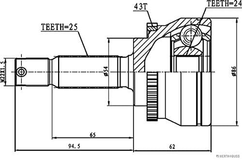 HERTH+BUSS JAKOPARTS J2825131 Gelenksatz, Antriebswelle
