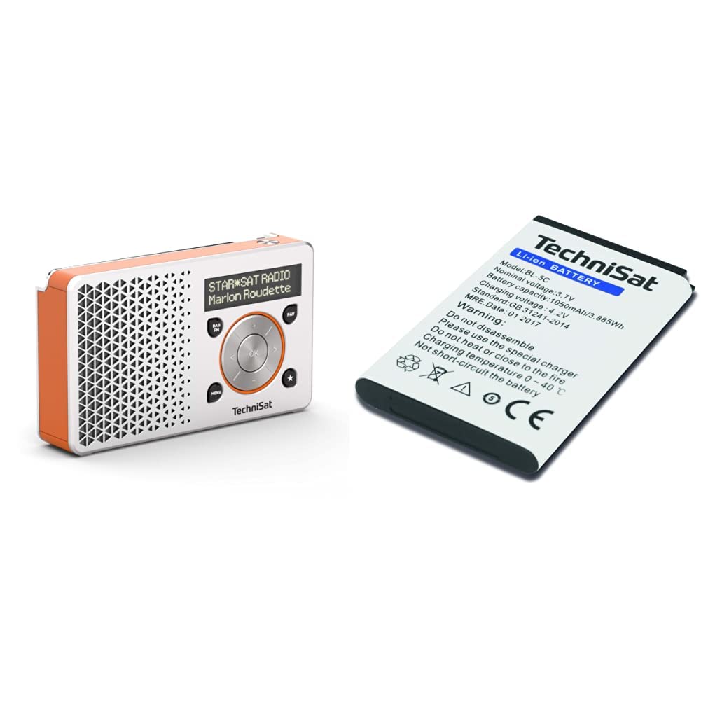 TechniSat DIGITRADIO 1 – tragbares DAB+ Radio mit Akku & Akku zu DIGITRADIO 1/2, TECHNIRADIO RDR, TE