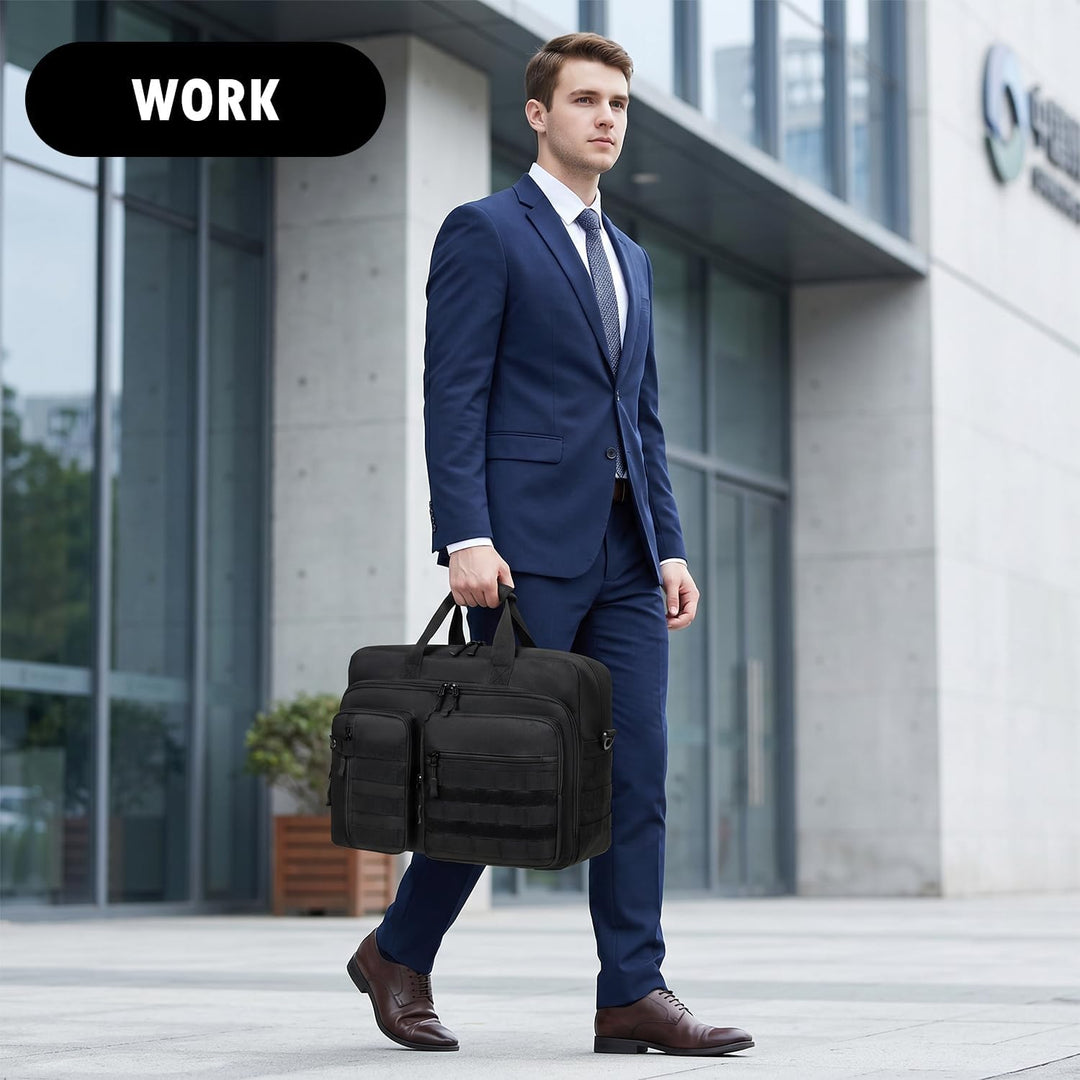 17,3 Zoll taktische Laptoptasche Arbeitstasche Herren Militär-Rucksack | Aktentasche wasserabweisend