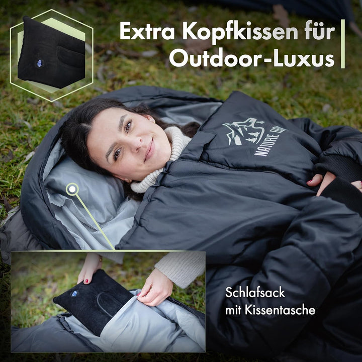 Schlafsack [mit Ärmeln] – Schlafsäcke für Erwachsene, Outdoor & Camping [3 Jahreszeiten] Deckenschla