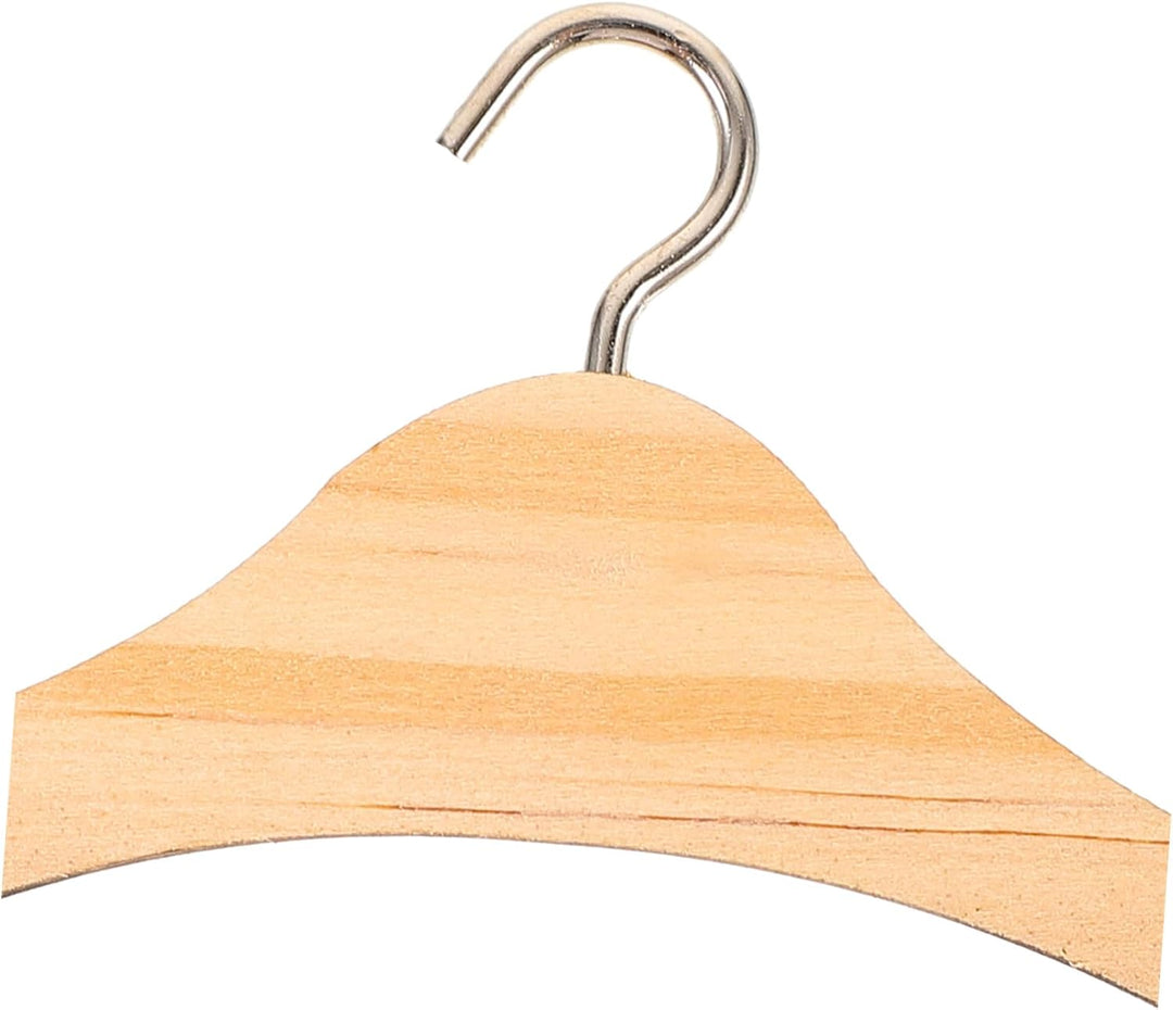 VICASKY 10 Stück Puppenkleiderbügel Puppen Kleiderbügel Mini Miniaturkleiderbügel 10 Stück Holzbügel