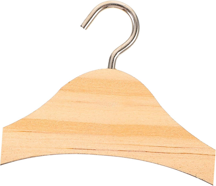 VICASKY 10 Stück Puppenkleiderbügel Puppen Kleiderbügel Mini Miniaturkleiderbügel 10 Stück Holzbügel