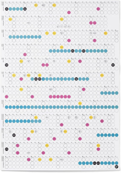 dot on Jahreskalender 2025 mit bunten Klebepunkten - Wandplaner Designkalender DIY Kalender Wandkale