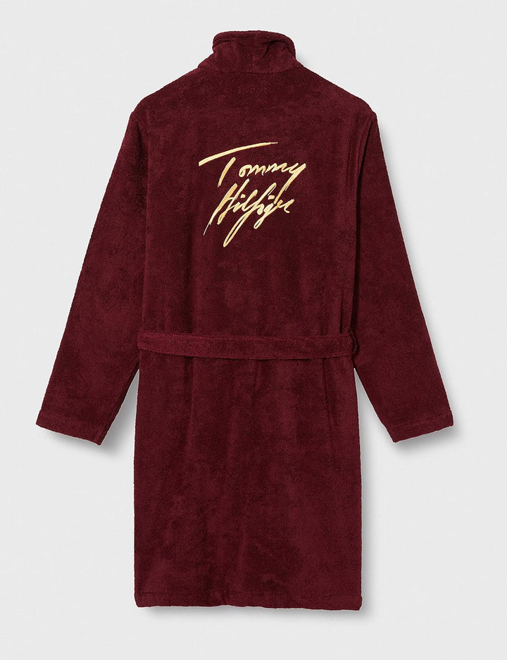Tommy Hilfiger Jungen Towelling Signature Robe, Deep Rouge, M