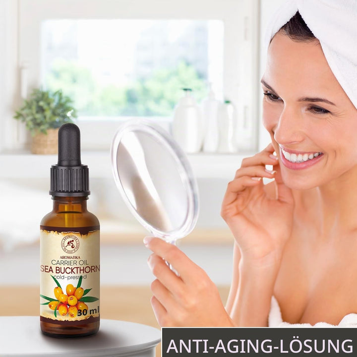 Sanddornöl 30ml - Hippophae Rhamnoides - Kaltgepresst - Sanddorn Öl - Sea Buckthorn Oil - Rein &amp; Nat