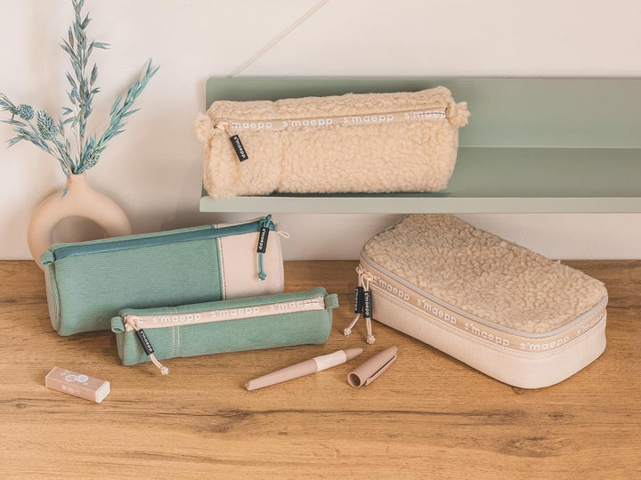 BRUNNEN Schlampermäppchen s'maepp XL „Plüsch“ | 1 Klappe(n), beige