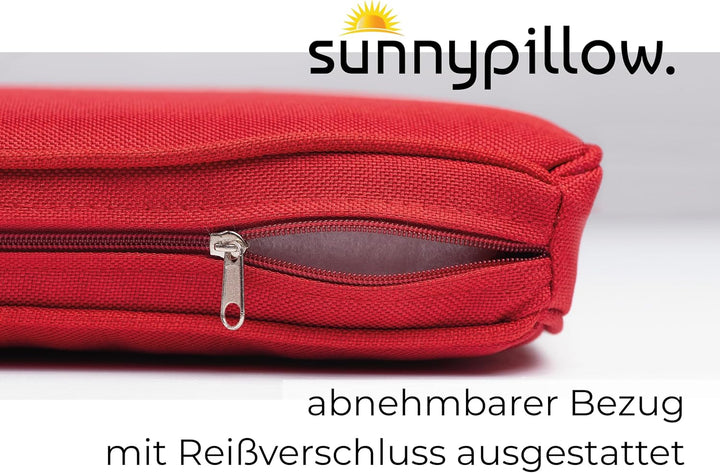 sunnypillow 4er Set Stuhlkissen wasserdicht UV-lichtecht 50 x 50 x 5cm | Polsterauflage Auflage für
