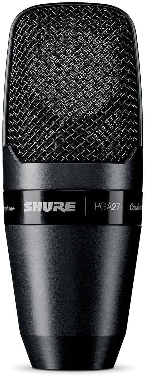 Shure PGA27 Grossmembran-Kondensatormikrofon mit Nierencharakteristik, inkl. Mikrofonspinne und Tran