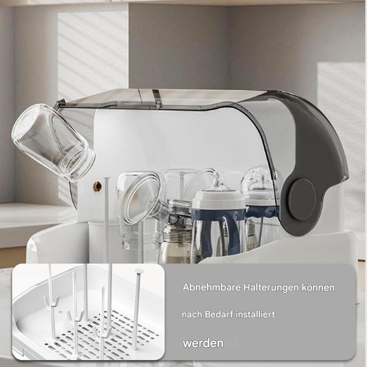 Babyflaschen Trockenständer | Flaschenhalter Babyflaschen mit Abdeckung | Transparente Abtropfgestel