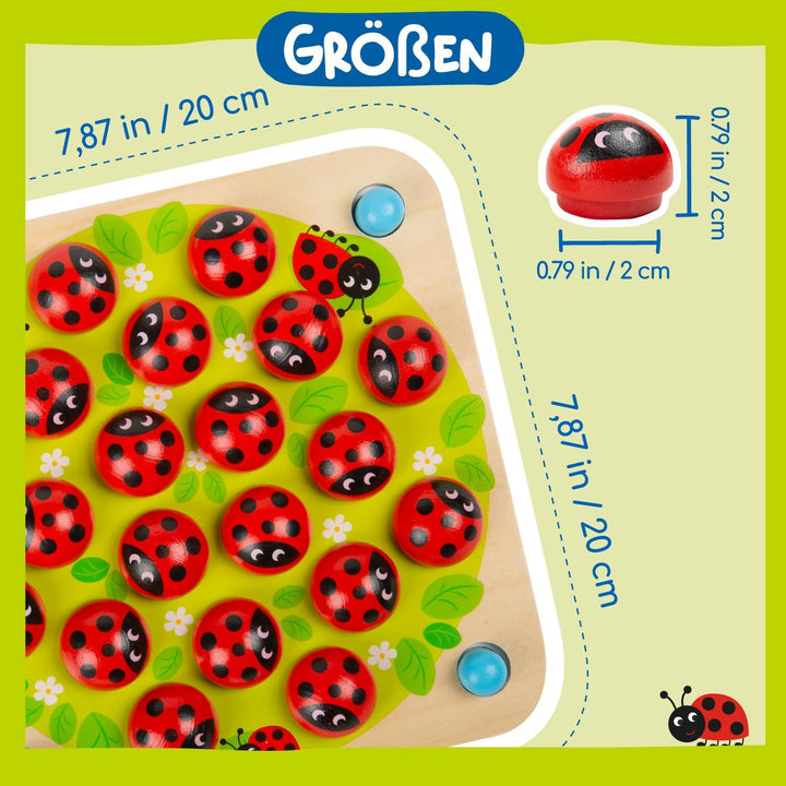 Nene Toys Marienkäfer-Garten – Gedächtnisspiel aus Holz für Kinder im Alter von 3, 4, 5 Jahren mit 1