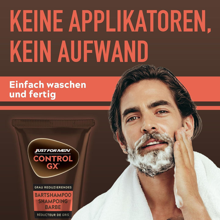 Just For Men Control GX Bartpflege, Bartfarbe, Graureduzierendes Shampoo Für Den Bart, Mit Kokosöl U
