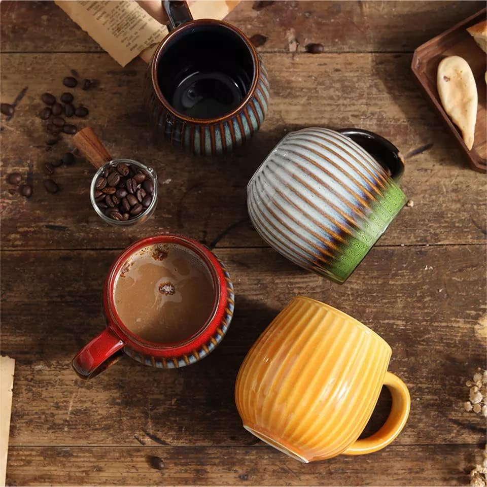 Saumo 2er Set 480 ml Hochwertige Handgefertigte Kaffeetassen aus Porzellan, Kaffee - Tasse in Modern