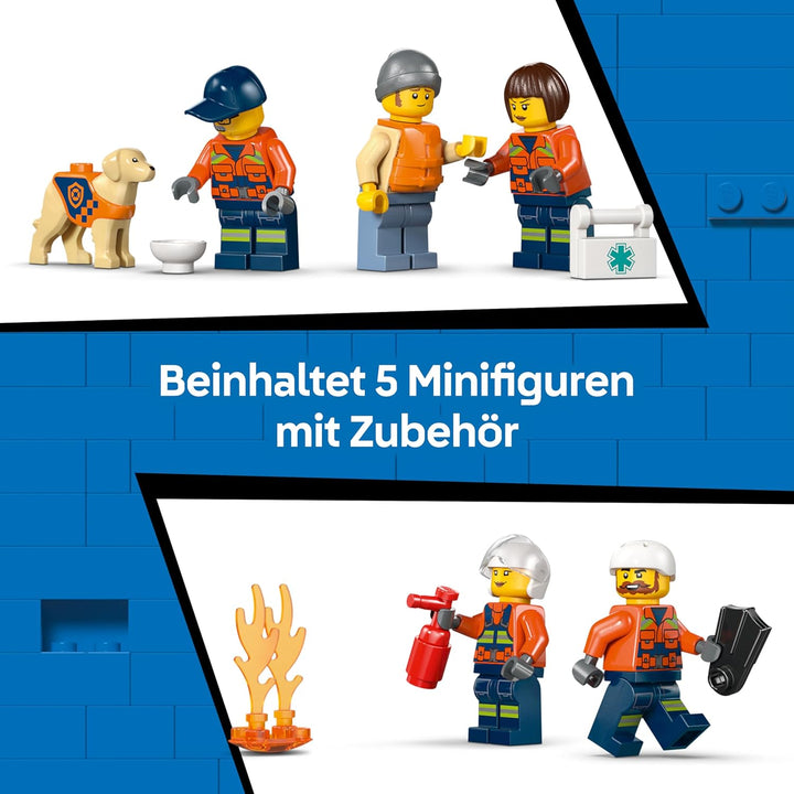 LEGO City Rettungsboot der Küstenwache mit Hubschrauber - Spielzeug Einsatzfahrzeug - Set mit schwim