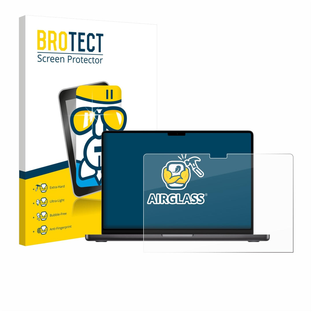 BROTECT Schutzglas für Apple MacBook Pro 14" M5 2025 Schutzfolie Panzer Folie Glas[Extrem Kratzfest