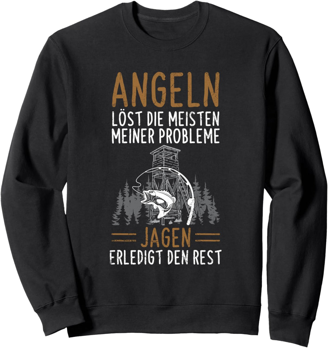 Jäger Angler Jagd Angel Spruch Sweatshirt